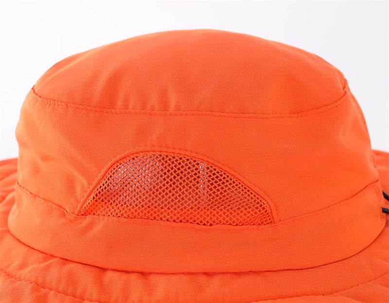 Connectyle Kids UPF 50+ Bucket Sun Hat UV Sun Protection Hats Wide Brim Summer Beach Hat Orange - Image 4